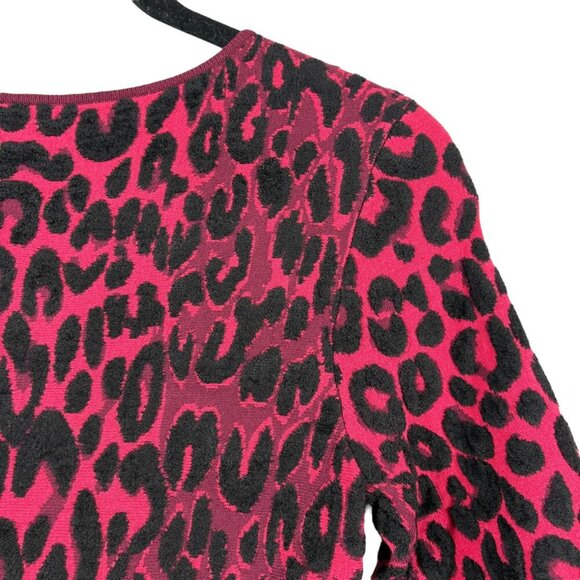 Milly Pink & Black Textured Cheetah Mermaid Bodycon Dress Women's Size Small New - Picture 6 of 9